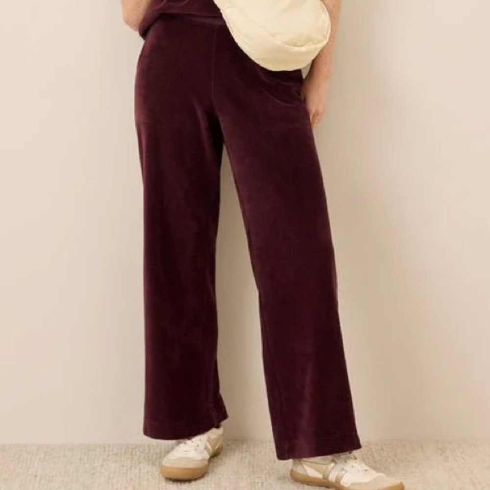 Pact organic pure velour wide leg pant windsor wine